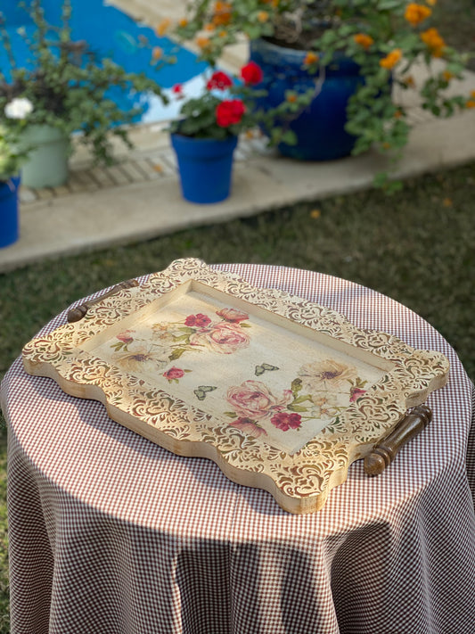 صنيه تقديم بيج متجرح ورده نور