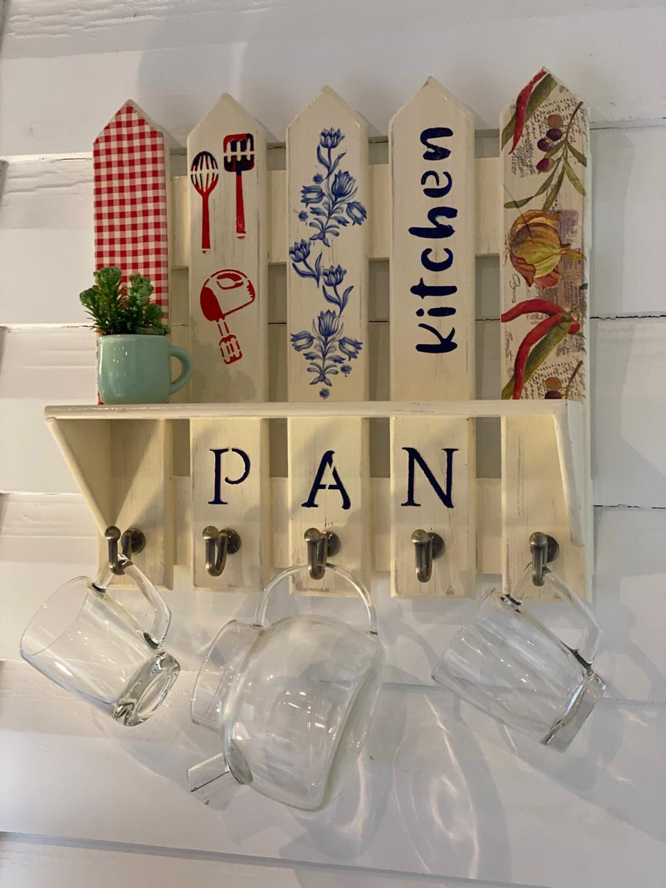 حامل ادوات مطبخ بيچ متجرح كارو احمر وورده اشراق كلمه pan