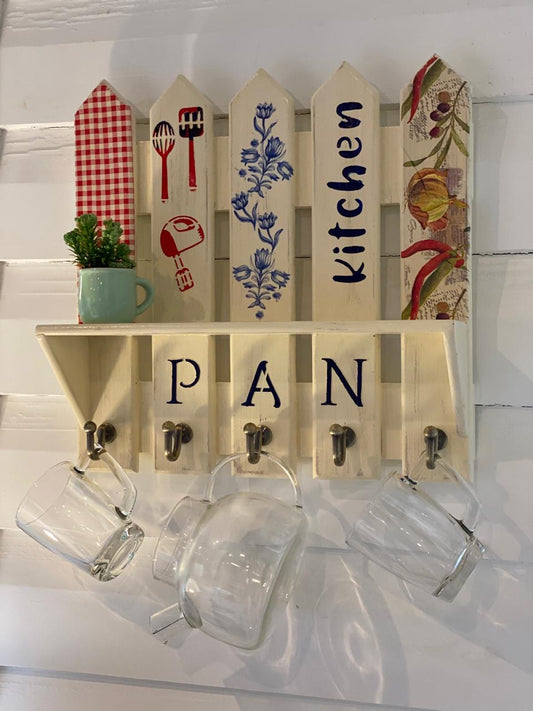 حامل ادوات مطبخ بيچ متجرح كارو احمر وورده اشراق كلمه pan