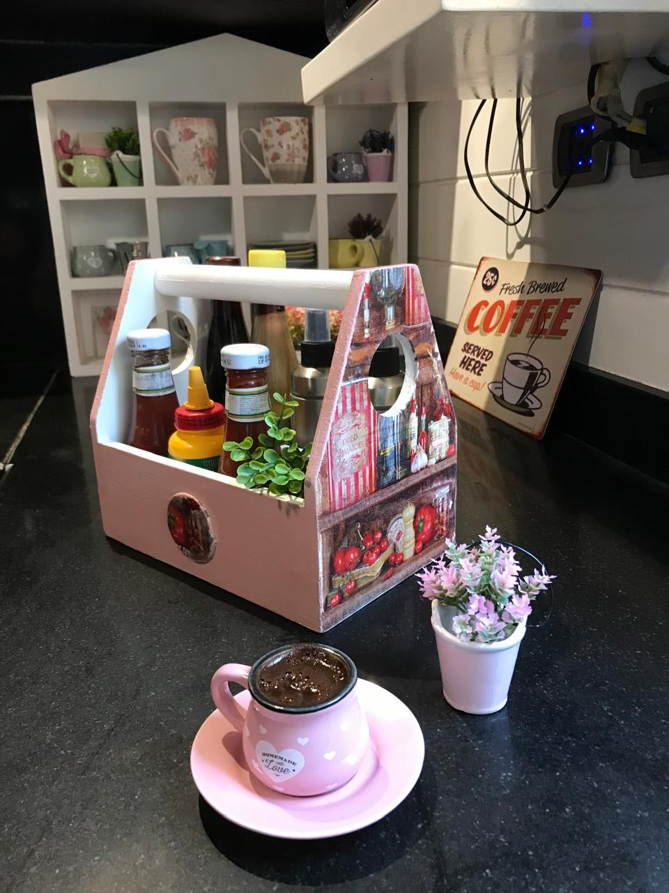 حامل كاتشب روز غامق ديزاين خضروات