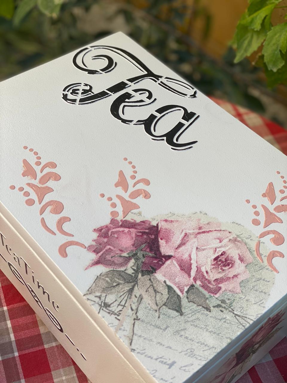 (tea box) رمادي فاتح ساده ورده چورا