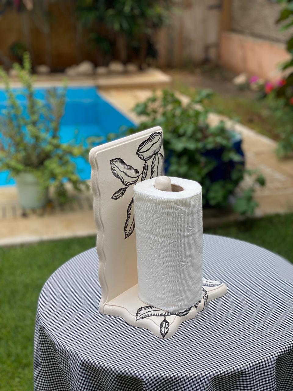 حامل مناديل مطبخ بيچ ورق جر اسود