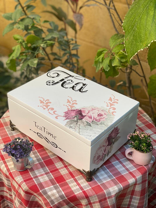 (tea box) رمادي فاتح ساده ورده چورا