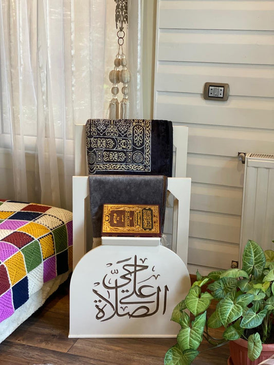 حامل سجاجيد صلاه ومصحف بيج فاتح كلمه حي علي الصلاه بالبني