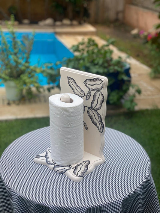 حامل مناديل مطبخ بيچ ورق جر اسود