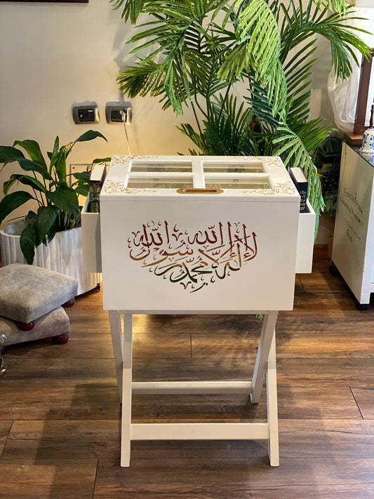 ترابيزه مصحف واسدالات بيج شغل بارز نبيتي في زيتي في دهبي